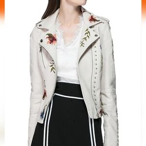 Embroidered Floral Moto Jacket